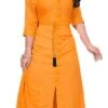 Rayon Casual Dress In Yellow With Thread Work
