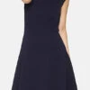Rayon Casual Dress In Blue With Thread Work