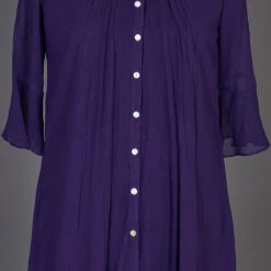 Georgette Casual Dress In Purple And Violet With Thread Work