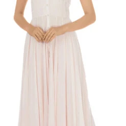 Malmal Festive Dress In White And Off White With Lace Work