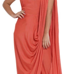 Cotton Festive Dress In Red And Maroon With Bugle Beads Work