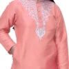 Dupion Silk Girls Dress In Pink And Majenta With Embroidered Work