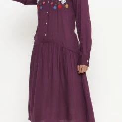 Rayon Casual Dress In Purple And Violet With Thread Work -goodsmile.info shop 1692208 A3