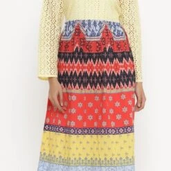 Cotton Party Wear Dress In Multicolor With Printed Work