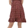 Poly Silk Casual Dress In Red And Maroon With Printed Work