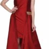 Taffeta Silk Party Wear Dress In Red And Maroon With Sequence Work