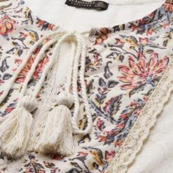 Cotton Casual Dress In White And Off White With Lace Work -goodsmile.info shop 1799272 A4