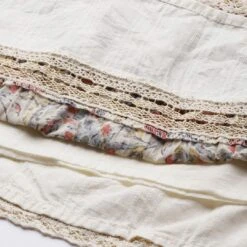 Cotton Casual Dress In White And Off White With Lace Work -goodsmile.info shop 1799272 A5