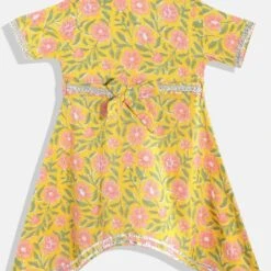 Cotton Girls Dress In Yellow With Gota Patti Work -goodsmile.info shop 1836721 A1