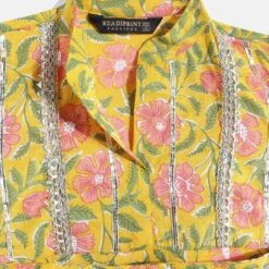 Cotton Girls Dress In Yellow With Gota Patti Work -goodsmile.info shop 1836721 A2