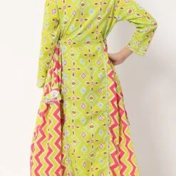 Cotton Girls Dress In Green With Gota Patti Work -goodsmile.info shop 1844016 4