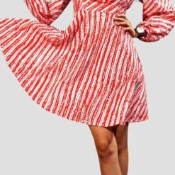 Crepe Silk Casual Dress In Red And Maroon With Printed Work