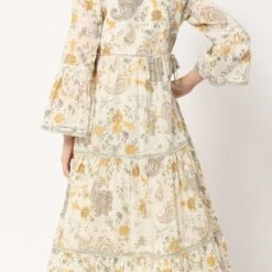 Cotton Summer Girls Dress In White And Off White With Printed Work -goodsmile.info shop 1850974 4