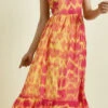 Cotton Festive Dress In Yellow With Printed Work