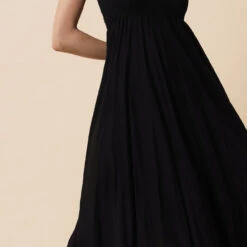 Rayon Party Wear Dress In Black And Grey With Fancy Work Work