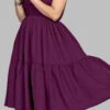 Crepe Silk Casual Dress In Purple And Violet With Thread Work