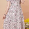 Rayon Party Wear Dress In White And Off White With Printed Work