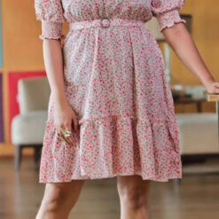 Art Silk Casual Dress In White And Off White With Printed Work