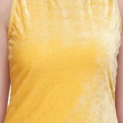 Velvet Party Wear Dress In Yellow With Thread Work -goodsmile.info shop A636754734708202160