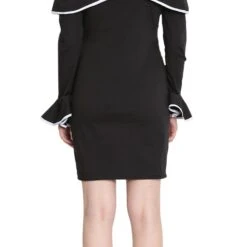 Cotton Casual Dress In Black And Grey With Thread Work -goodsmile.info shop A636755585221932637