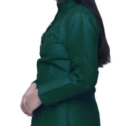 Dupion Silk Girls Dress In Green With Patch Work -goodsmile.info shop A637473462039772183