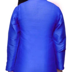 Dupion Silk Girls Dress In Blue With Patch Work -goodsmile.info shop A637473485515909447