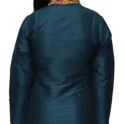 Dupion Silk Girls Dress In Green With Fancy Work Work -goodsmile.info shop A637473506591864529