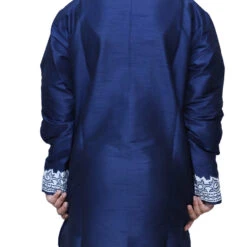 Dupion Silk Girls Dress In Blue With Fancy Work Work -goodsmile.info shop A637473509183748863