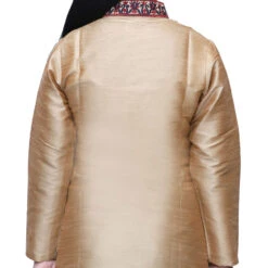 Dupion Silk Girls Dress In Gold With Fancy Work Work -goodsmile.info shop A637473510450852543