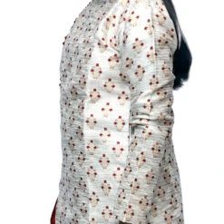 Brocade Girls Dress In Beige And Brown With Weaving Work -goodsmile.info shop A637473516736961534