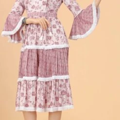 Rayon Party Wear Dress In Pink And Majenta With Printed Work -goodsmile.info shop A638048140214130170