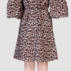 Crepe Silk Casual Dress In Beige And Brown With Printed Work -goodsmile.info shop A638086982025269313