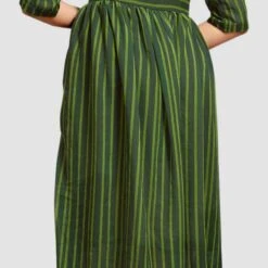 Chiffon Casual Dress In Green With Printed Work -goodsmile.info shop A638086985427820423