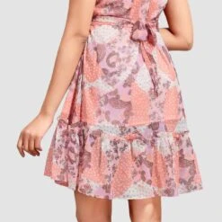 Chiffon Casual Dress In Pink And Majenta With Printed Work -goodsmile.info shop A638086996664385402