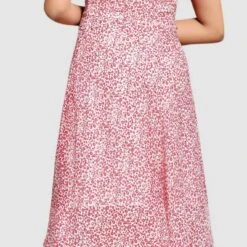 Chiffon Casual Dress In Red And Maroon With Printed Work -goodsmile.info shop A638087012994267893