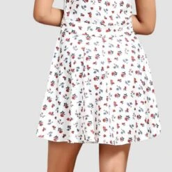 Crepe Silk Casual Dress In White And Off White With Floral Work -goodsmile.info shop A638087014293784059