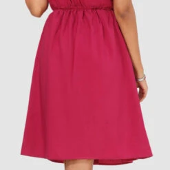 Crepe Silk Casual Dress In Pink And Majenta With Self Work -goodsmile.info shop A638088642137294235