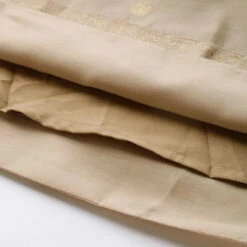 Chanderi Silk Party Wear Dress In Beige And Brown With Foil Print Work -goodsmile.info shop A638143035962220913