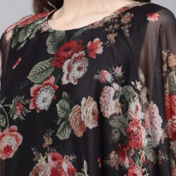 Crepe Silk Party Wear Dress In Black And Grey With Printed Work -goodsmile.info shop A638144791263653587