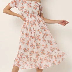 Georgette Party Wear Dress In White And Off White With Floral Work -goodsmile.info shop A638197597533980802