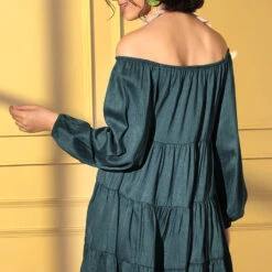 Viscose Casual Dress In Blue With Thread Work -goodsmile.info shop A638225109181842129