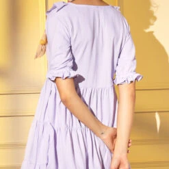 Viscose Casual Dress In Purple And Violet With Thread Work -goodsmile.info shop A638225111137446691