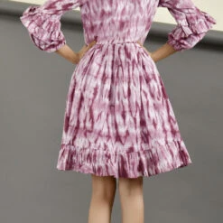 Cotton Festive Dress In Purple And Violet With Printed Work -goodsmile.info shop A638230330420961657