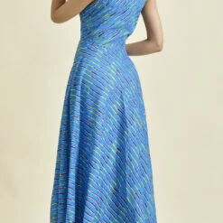Cotton Designer Dress In Blue With Lehariya Work -goodsmile.info shop A638230335248604620