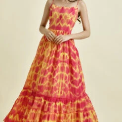 Cotton Festive Dress In Yellow With Printed Work -goodsmile.info shop A638230336973084886