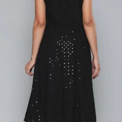 Rayon Casual Dress In Black And Grey With Sequence Work -goodsmile.info shop A638232046282556384