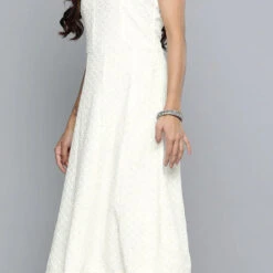 Rayon Party Wear Dress In White And Off White With Sequence Work -goodsmile.info shop A638232055804887109