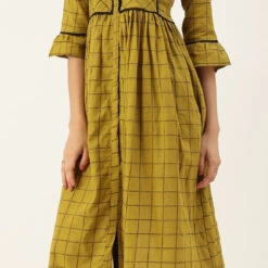 Cotton Party Wear Dress In Green With Thread Work -goodsmile.info shop A638300325429448110