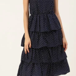 Wool Daffodil Reception Dress In Blue With Printed Work -goodsmile.info shop A638300328596265846