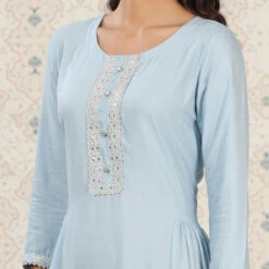 Rayon Party Wear Dress In Blue With Sequence Work -goodsmile.info shop A638301323856185791